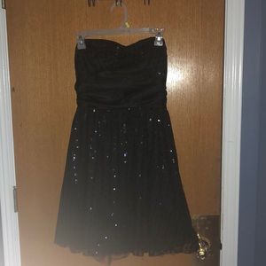 Black homecoming dress strapless